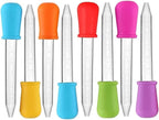 Yiasangly 5ml Liquid Droppers Clear Medicine Silicone and Plastic Pipettes Eye Dropper with Bulb Tip for Kids Candy Molds (8 Pack)