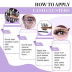 B&Qaugen Lash Clusters 208 PCS Cluster Lashes Individual Lashes B05+B06 Eyelash Extensions 10-18mm DIY Lash Extensions D Curl Volume Wispy Soft Comfortable Band False Lashes (D-10-18MIX)