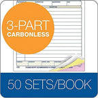 Adams Packing Slip Book, 3-Part, Carbonless, 5-9/16 x 7-5/16 Inches, 50 Sets per Pad (T5082),White/Canary/Pink