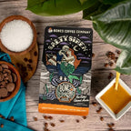 Bones Coffee Company Salty Siren Flavored Coffee Beans, Medium Roast Ground Coffee Low Acid, Caramel Chocolate Flavor (12 oz)