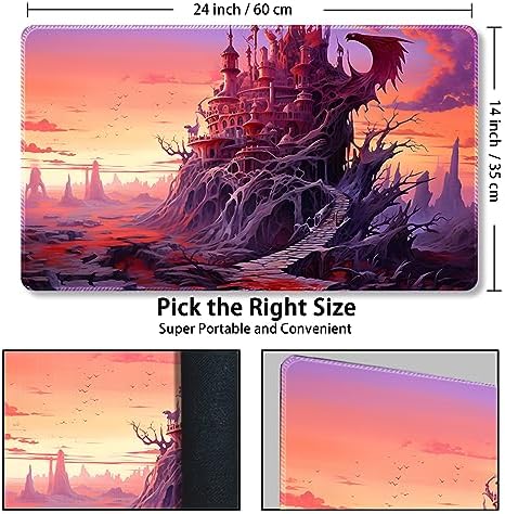 Playmat for MTG, with Free Storage Bags,Game Mat 24 x 14 inches, TCG and Board Game Mat for Cards,Mousepad Desk Mats (Regular,Magic Mat 11)