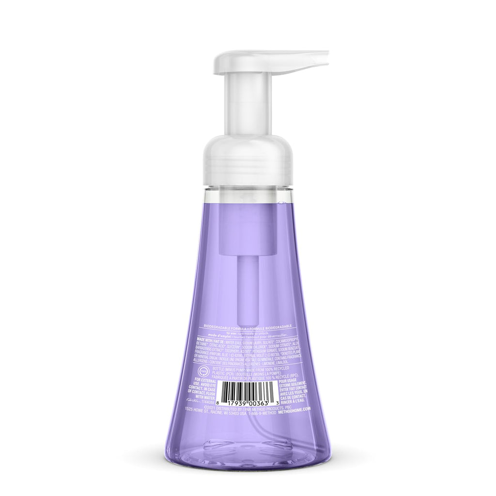 Method Foaming Hand Soap Refill, French Lavender, Recyclable Bottle, 28 fl oz (Pack of 4)