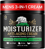 Viva Lab Mens Face Moisturizer Anti-Aging Cream - Lightweight After Shave Lotion for Men - Day & Night Hydrating Skin Care with Niacinamide Collagen Ceramides - Fast-Absorbing Non-Greasy 1.85oz