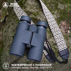 Nocs Provisions Pro Issue 10x42 Compact Fogproof Waterproof Binoculars for Adults & Kids, 10X Magnification, Wide View Multi-Coated Lenses for Bird Watching, Hunting & Stargazing - Talus Gray