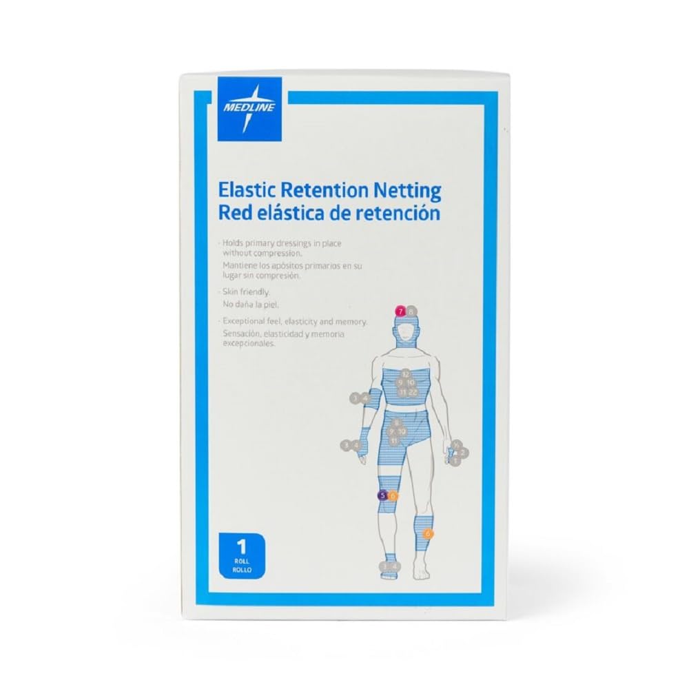 Medline Stretch Tubular Elastic Dressing Retention Net, Size 6,(17" x 25 yds), Ideal for Wound Care, Single Pack