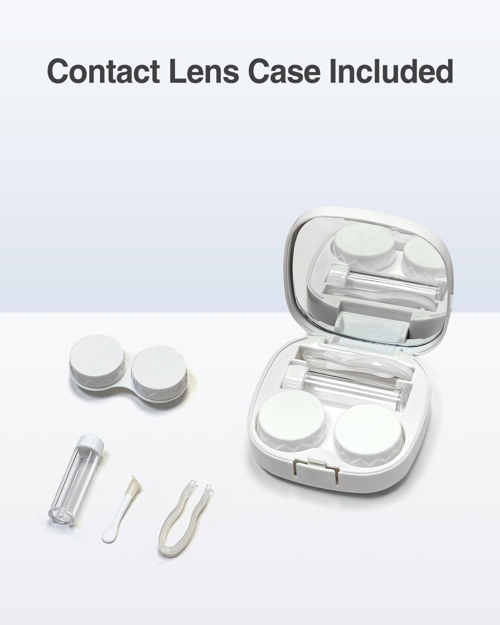 Luxtude Contact Lens Case, Glasses and Contact Case 2 in 1, Hard Shell Travel Contacts Cases with Mirror, Double Eyeglass Cases (Black)