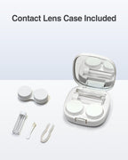 Luxtude Contact Lens Case, Glasses and Contact Case 2 in 1, Hard Shell Travel Contacts Cases with Mirror, Double Eyeglass Cases (Black)