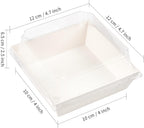 Kucoele 50 Pack Small Charcuterie Boxes with Clear Lids, 4 Inches Paper Bakery Boxes Dessert Boxes Disposable To Go Food Containers for Cookie, Cake Slice, Mini Cake, Chocolate Strawberry (White)