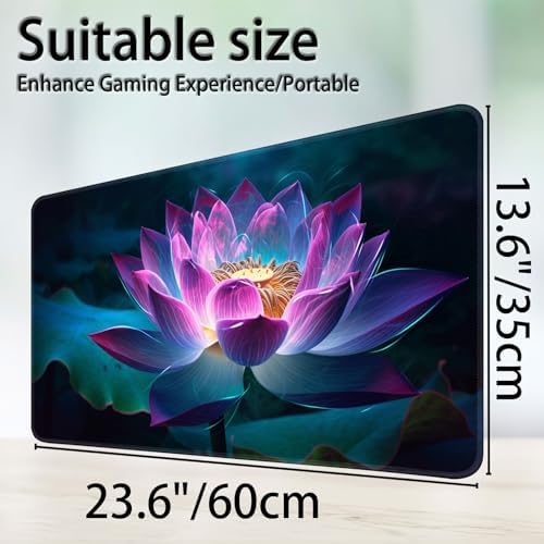 for MTG Game Playmat, for Magic TCG Rubber Play mat,Tabletop Card Playmats with Smooth Surface,Trading Card Inked Game Mat,Battle Game,Colorful Glowing Lotu