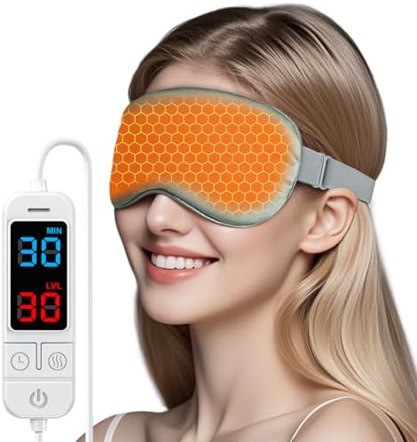 Heated Eye Mask for MGD, Dry Eye Syndrome, Chalazion, Blepharitis, Stye Eye Treatment, 20 Precise Temperature Settings & 5 to 99 Minute Timer Control, Soothe Eye Discomfort, Gray