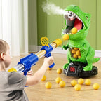 Moveable Dinosaur Shooting Toys for Kids 3-8 Years, Movable Shooting Target Toy with Air Pump Guns, Interactive Competition Game Gift for Boys and Girls Ages 3 4 5 6 7 8 Years Old