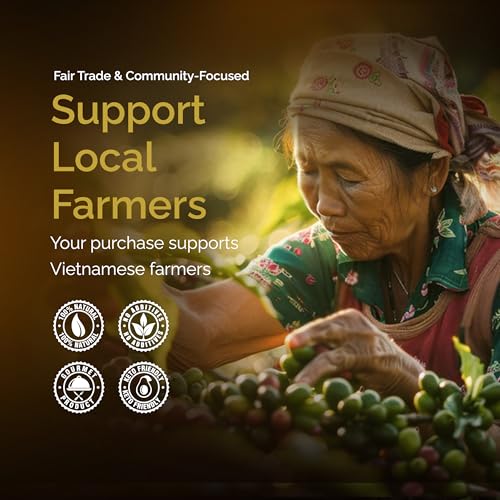 Birdee Vietnamese Coffee – 1 LB, Medium Roast Whole Bean, 100% Robusta, Low Acid, High Caffeine, Single-Origin, Fine Robusta Standard, Hand-picked