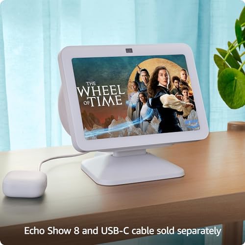 Echo Show 8 (3rd Gen) Adjustable Stand with USB-C Charging Port | Charcoal