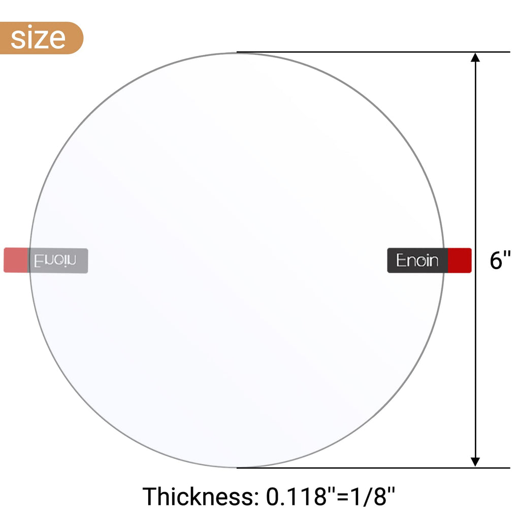 Enoin 16 Pack 6 inch Acrylic Cake Disc - Acrylic Circle Blanks Cake Boards Cut to Size Plexiglass Sheets 1/8 inch Thick, Platic Discs Clear Ornaments for Crafts Arts and Crafts, DIY Project, Paintings