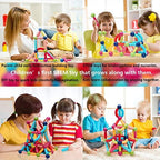 COUOMOXA Magnetic Sticks STEM for Kids: 3 4 5 6 7 8+ Year Old 110pcs Educational Magnetic Construction Set - Learning Toy for 3-12 Kids Classroom Home - Birthday Gift for Boys Girls