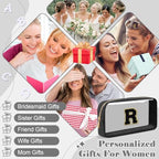 Personalized Initial Letter Clear Makeup Bag,Preppy Small Nylon&PVC Cosmetic Zipper Bag with Chenille Letter,Travel Skincare Toiletry Bag,Monogram Christmas Gift for Teen Girls Women,R