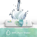 Pampers Pure Disposable Baby Diapers, Hypoallergenic and Fragrance Free Protection Size 2, 128 Ct. with Aqua Pure 4X Pop-Top Sensitive Water Baby Wipes, 224 Ct.