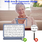 NZQXJXZ 30X 6X Reading Magnifier for Seniors Large, Large and Lightweight Magnifying Glass, Full Book Page Viewing Area, Perfect Handheld Magnifier for Reading Small Prints and Low Vision,Blue