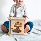 Wooden Piggy Bank for Kids and Adults, Personalized Gift Handmade in USA by BloomOwl, Custom Piggy Bank, Personalized Banks for Kids, Gifts for Baby Boys and Girls (Fishing)