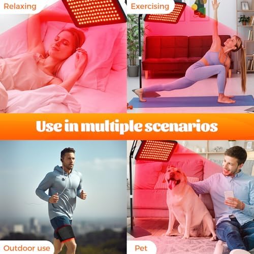 Red Light Therapy for Face and Body, Red Infrared Light Therapy Lamp Belt with Stand, Led 660nm Red Light & 850nm Infrared Light, Red Light Therapy Device for Skin Back Shoulder Pain Relief
