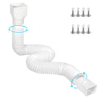 plusgutter 11.5ft Long Gutter Downspout Extensions Flexible, 4" Diameter Drain Downspout Extender, Down Spout Drain Extender for Rainwater Drainage, Extendable from 2.6ft to 11.5ft(White)