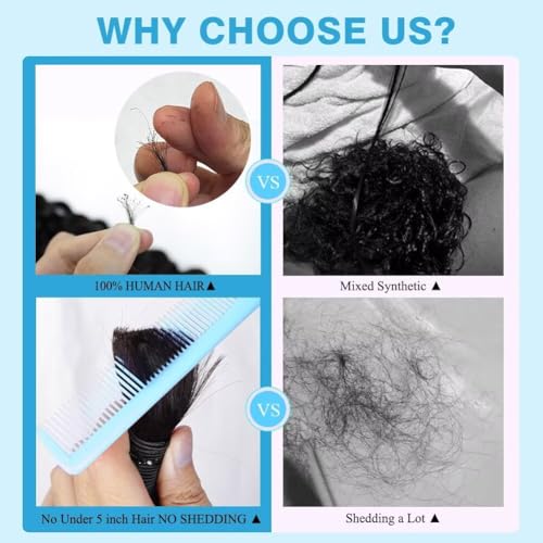 Human Braiding Hair Deep Water Wave Bulk Human Hair 50g 18 Inch Curly Human Hair for Boho Braids Hair Extensions No Weft 1 Braids Per Pack Wet and Wavy Human Hair Braiding Hair Natural Color