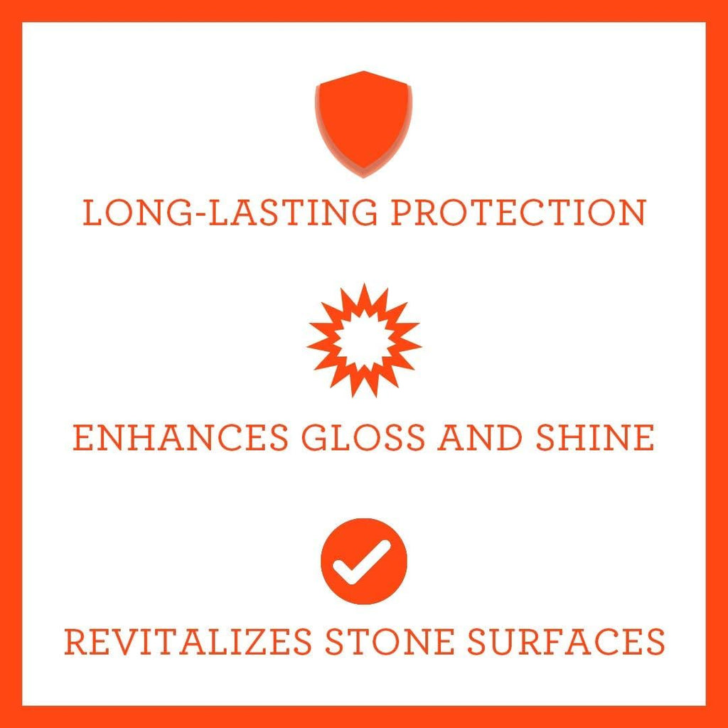 TriNova Granite Sealer & Protector – Best Stone Polish, Protectant & Care Product – Easy Maintenance for Clean Countertop Surface, Marble, Tile – No Streaks, Stains, Haze, or Spots - 128 fl oz (4PK)