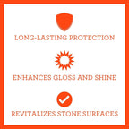 TriNova Granite Sealer & Protector – Best Stone Polish, Protectant & Care Product – Easy Maintenance for Clean Countertop Surface, Marble, Tile – No Streaks, Stains, Haze, or Spots - 128 fl oz (4PK)