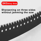 Heytaful Manual Pole Saw Blade for Tree Trimming 17.5 Inch for All Tree Pole Saw Three Face Grinding High Strength Alloy Steel (Without Handle)