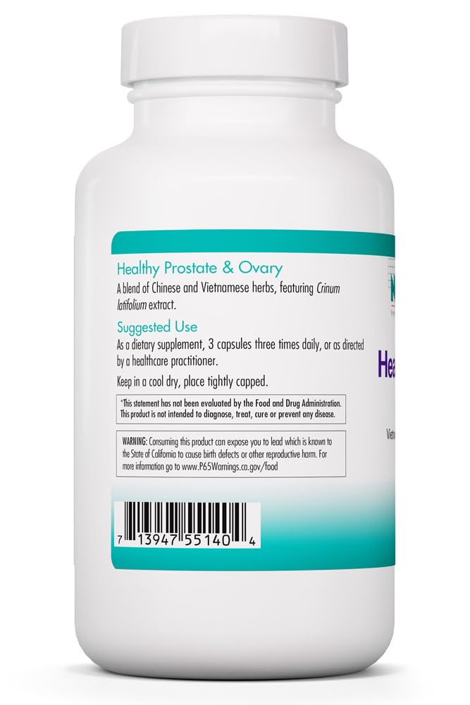 NutriCology Healthy Prostate & Ovary - Herbal Blend with Crinum Latifolium - Hormone Support for Men & Women - Vegetarian Capsules - Hypoallergenic Formula - 60 Servings - 180 Count