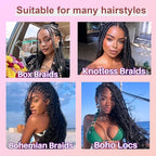 Human Braiding Hair for Boho Braids 100% virgin Human Hair 110g 20 Inch Curly Knotless 12A Deep Wave Bulk Bohemian Braiding Hair for 2 Bundles/Pack Extensions Natural Color (20 Inch 110g)