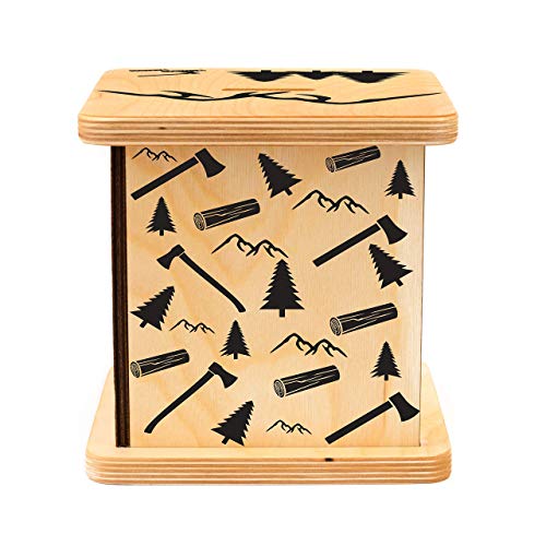 Wooden Piggy Bank for Kids and Adults, Personalized Gift Handmade in USA by BloomOwl, Custom Piggy Bank, Personalized Banks for Kids, Gifts for Baby Boys and Girls (Buffalo Plaid)