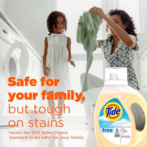 Tide Purclean Liquid Laundry Detergent, Unscented, 63 fl oz, 48 Loads