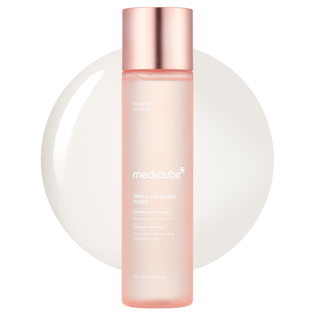 Medicube Triple Collagen Toner - Hydrolyzed, Atelo, & Soluble Collagen for Deep Hydration & Plump Skin - Fast-Absorbing Formula for All-Day Suppleness, Korean Skincare (4.73 fl.oz.)