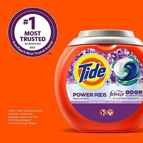 Tide Power Pods Laundry Detergent Pacs with Febreze 32 Count Spring & Renewal Scent Febreze Freshness with Odor Eliminators
