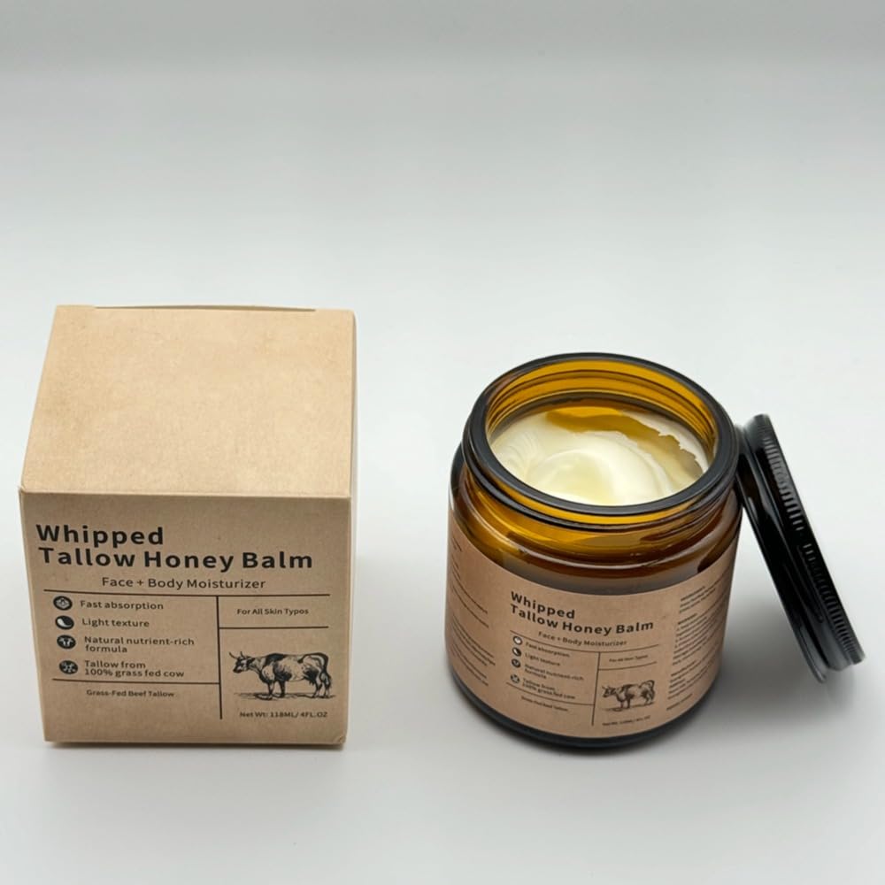 GAHQB Whipped Beef Tallow Balm for Skin : Grass-Fed Beef Tallow Moisturizer For Face and Body, Tallow Cream 4 oz