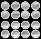 3" Round Plastic Louver Soffit Air Vent Reptile Screen Grille Cover (16, White)