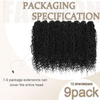 Goddess Locs Crochet Hair 18inch,9 Pakcs Boho Locs Crochet Hair,Faux Locs Crochet Hair for Black Women,Soft Locs With Curly Ends Pre Looped Crochet Braids(18inch(pack of 9),1B#)