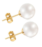 HAINBAG 9mm Pearl Earrings for Women, Hypoallergenic 925 Silver Post Studs