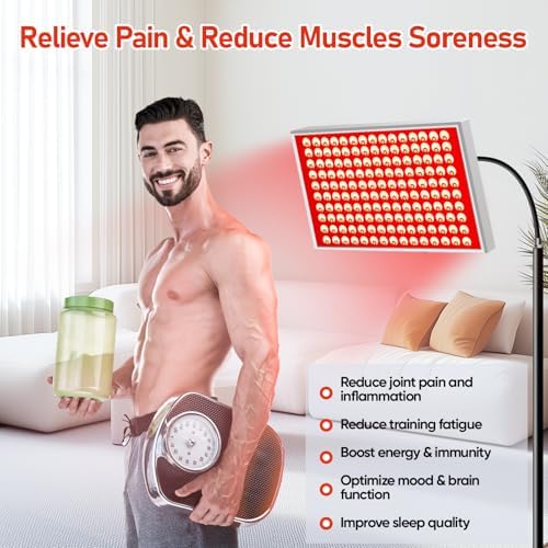 Red Light Therapy for Body, Red Infrared Light Therapy Panel with Stand, Red Light Therapy Lamp,LED 660nm Red Light and 850nm Near Infrared Light Therapy Device at Home for for Face Skin Full Body