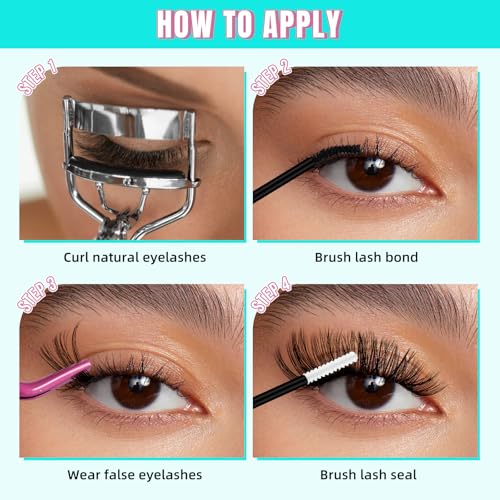 Lash Clusters Kit 240Pcs,Diy Eyelash Extension Kit 40D D Curl,Individual Lashes Cluster with Lash Bond & Seal Lash Tweezer and Lash Glue Remover,Eyelashes Extensions Kit For Beginners (D-MIX 9-16mm)