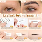 20 Sheets 180 Pairs Eyebrow Tattoo Sticker Waterproof 4D Hair-Like Natural Fake Tattoo Eyebrows Transfers Stickers Peel Off Brows Grooming Shaping Makeup Sticker for Women Girls,Black