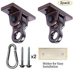 Heavy Duty Bronze Swing Hangers Screws Bolts Included Over 5000 lb Capacity Playground Porch Yoga Seat Trapeze Wooden Sets Indoor Outdoor (2 Pack)