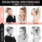 2 Medium PONY-Os for Fine to Normal Hair or Slightly Thick Hair (Black and Copper)