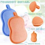 Tatuo 4 Pieces Baby Bath Sponge Cotton Baby Sponge Soft and Absorbent loofah for Kids Babies Men Women(Orange,Blue)