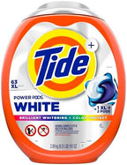 Tide Power PODS Plus Ultra OXI White and Bright Laundry Detergent, Advanced Stain Removal and Whitening Power, 63 Count