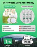 ProCIV Reusable Makeup Remover Pads - 20 Packs Washable Organic Bamboo Reusable Cotton Rounds for All Skin Types & Toner with Laundry Bag, Zero Waste Soft Reusable Cotton Pads for Woman Gift (Green)