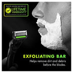 Gillette Labs Mens Razor with Exfoliating Bar, Shaving Kit for Men, Includes 1 Handle, 2 Razor Blade Refills, 1 Premium Magnetic Stand, Black and Gold, Razor for men