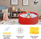 Ball Pit for Toddlers 35.43''x11.81 Baby Ball Pits Soft Memory Foam Ball Pits Round Kids Ball Pools Indoor Kids Play Ball Pool Ideal Gift for Girls and Boys (Red, NO Balls)