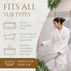 Luxury Bath Pillow for Tub - Thick and Comfortable Bathtub Pillow Support for Head and Neck and Back - Washable Quick-Drying Bath Pillows - Bath Cushion for Home Spa - Fits Any Bathtub - Light Gray